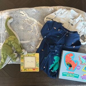 Toddler Gift Bundle Ages 1–2 Dinosaur Toys Puzzle & Clothes
